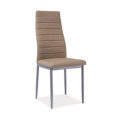 Scaun tapitat cu piele ecologica bej inchis H261 BIS, 40X38X96