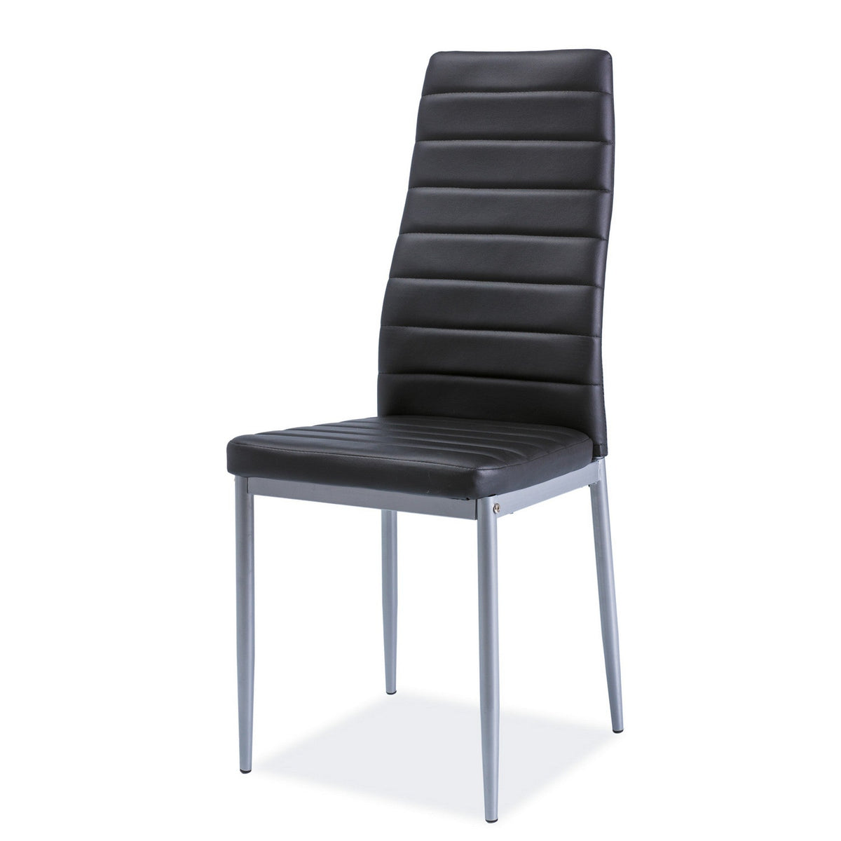 Scaun tapitat cu piele ecologica H261 BIS, negru, 40X38X96 cm