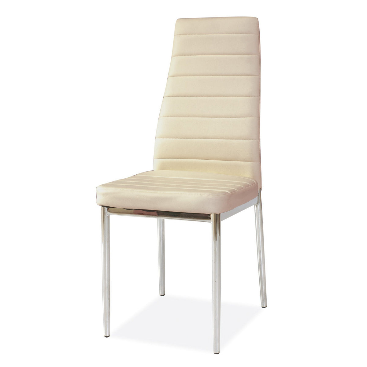 Scaun tapitat cu piele ecologica crem H261, 40X38X96