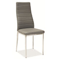 Scaun tapitat cu piele ecologica gri H261, 40X38X96