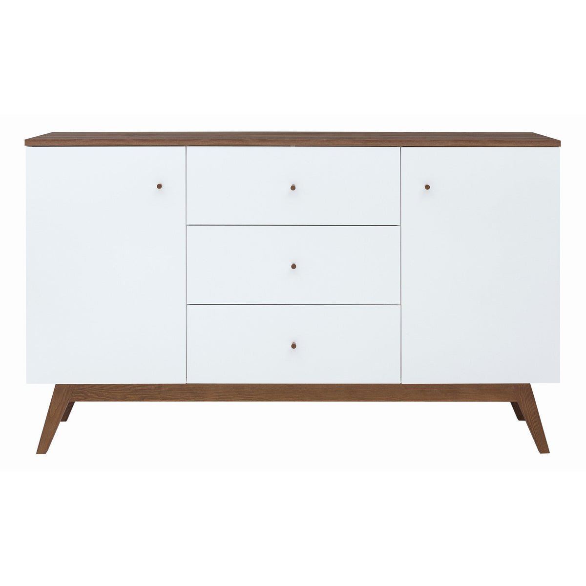 Comoda mare alba cu sertare si 2 usi Heda, 150X40,5X90 CM