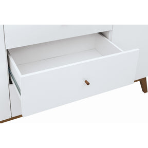 Comoda mare alba cu sertare si 2 usi Heda, 150X40,5X90 CM