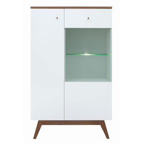 Vitrina living alba Heda REG1D1W, 85X40.5X140.5 CM