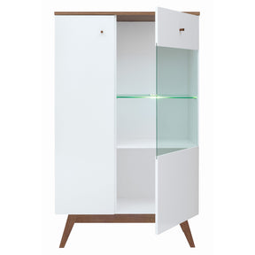 Vitrina living alba Heda REG1D1W, 85X40.5X140.5 CM