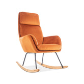 Scaun balansoar HOOVER, catifea portocaliu, 70x70x106