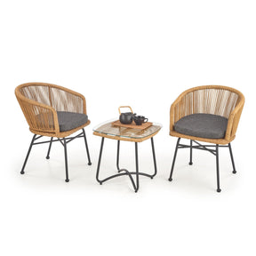 Scaun K400, stejar natural/negru, 55X37X74 CM