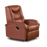 Fotoliu cu recliner Jeff, piele ecologica maro, 85x93/163x101 cm