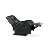 Fotoliu recliner piele JEFF, negru, 85x93/163x83/101 cm