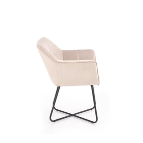 Scaun tapitat K377, bej, 60x62x81 cm