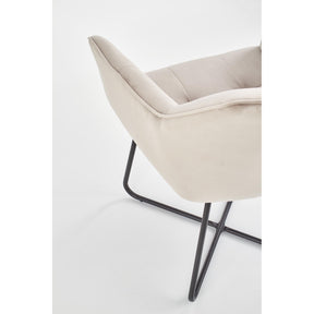 Scaun tapitat K377, bej, 60x62x81 cm