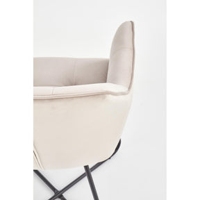 Scaun tapitat K377, bej, 60x62x81 cm