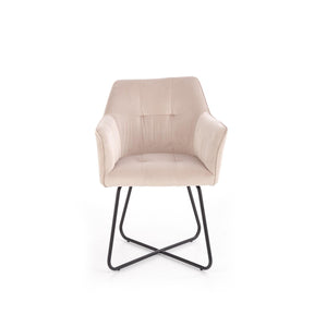 Scaun tapitat K377, bej, 60x62x81 cm