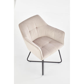 Scaun tapitat K377, bej, 60x62x81 cm