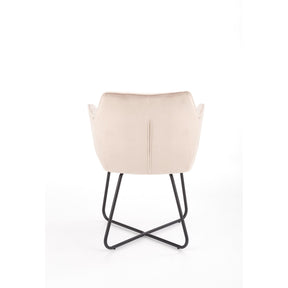 Scaun tapitat K377, bej, 60x62x81 cm