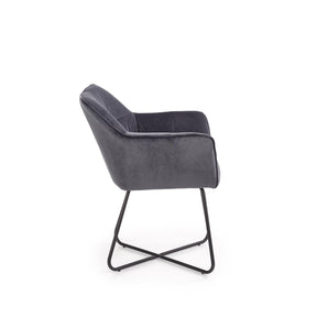 Scaun tapitat K377, gri inchis, 60x62x81 cm