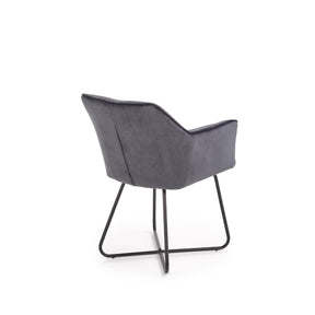 Scaun tapitat K377, gri inchis, 60x62x81 cm