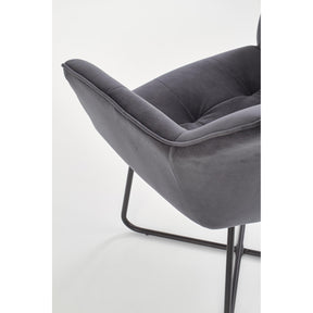 Scaun tapitat K377, gri inchis, 60x62x81 cm