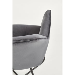 Scaun tapitat K377, gri inchis, 60x62x81 cm
