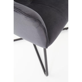Scaun tapitat K377, gri inchis, 60x62x81 cm