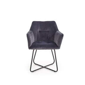 Scaun tapitat K377, gri inchis, 60x62x81 cm