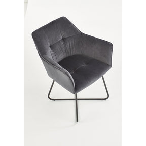 Scaun tapitat K377, gri inchis, 60x62x81 cm