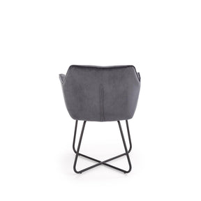 Scaun tapitat K377, gri inchis, 60x62x81 cm