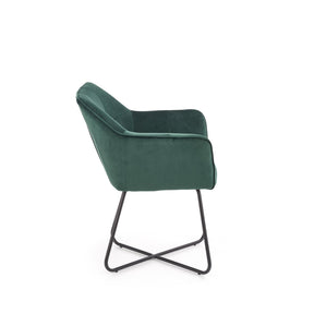 Scaun tapitat K377, verde, 60x62x81 cm