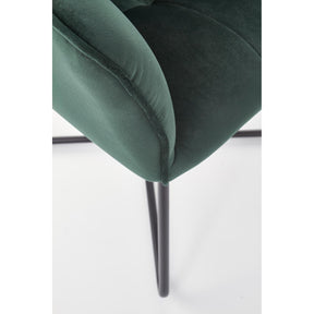 Scaun tapitat K377, verde, 60x62x81 cm
