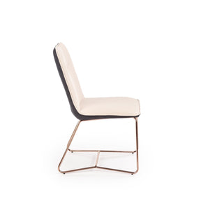 Scaun tapitat K390, crem/gri inchis/auriu, 46x60x90 cm