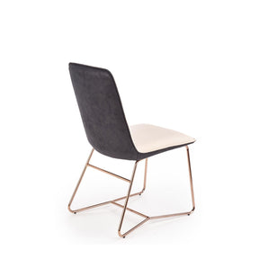 Scaun tapitat K390, crem/gri inchis/auriu, 46x60x90 cm