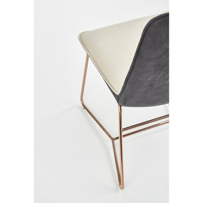 Scaun tapitat K390, crem/gri inchis/auriu, 46x60x90 cm