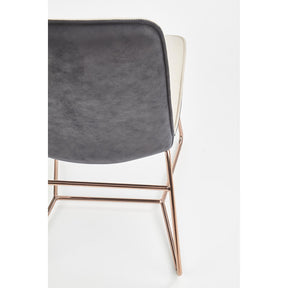 Scaun tapitat K390, crem/gri inchis/auriu, 46x60x90 cm
