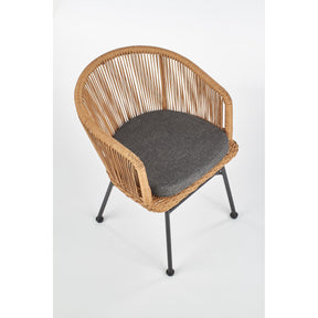 Scaun K400, stejar natural/negru, 55X37X74 CM