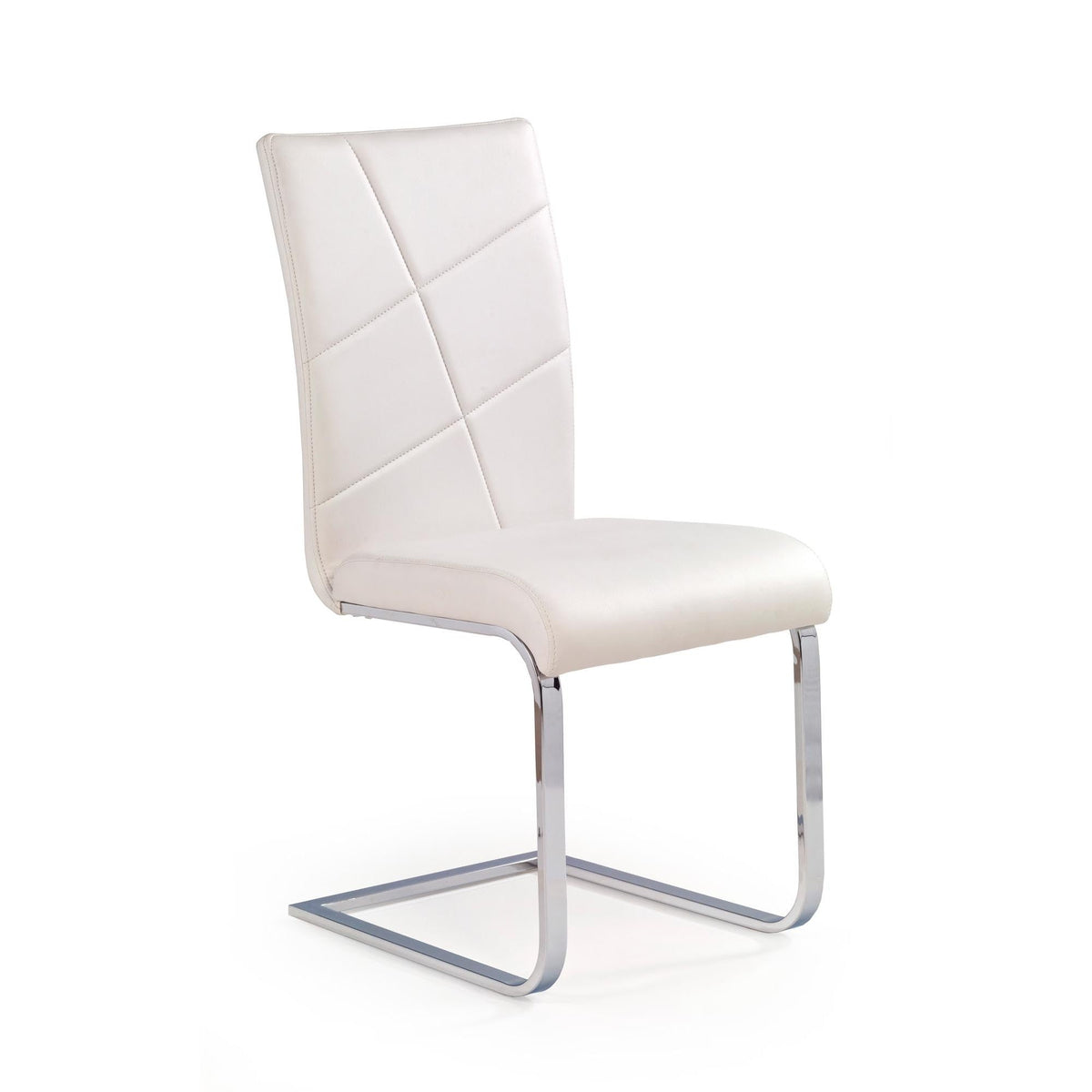 Scaun tapitat cu piele ecologica alba K108, 44X48X96 CM