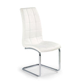 Scaun tapitat cu piele ecologica alba K147, 42X55X101 CM