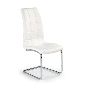 Scaun tapitat cu piele ecologica alba K147, 42X55X101 CM