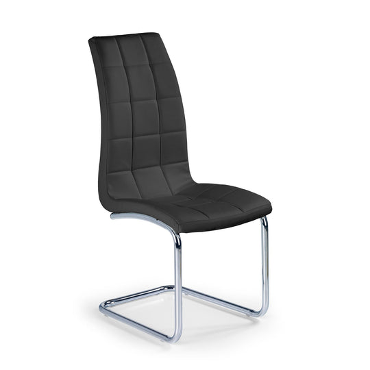 Scaun tapitat cu piele ecologica neagra K147, 42X55X101 CM