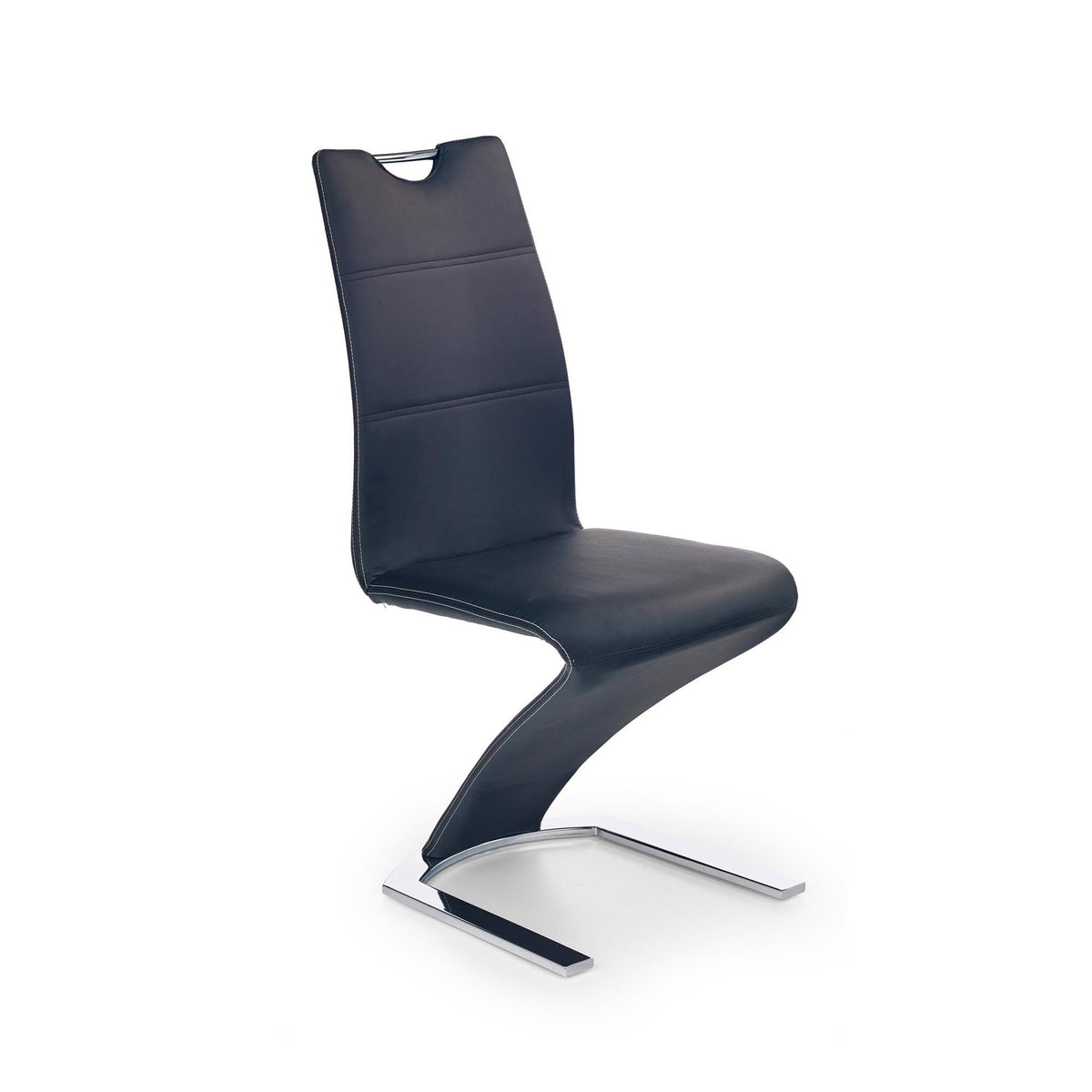 Scaun tapitat cu piele ecologica neagra K188, 45X63X101 CM