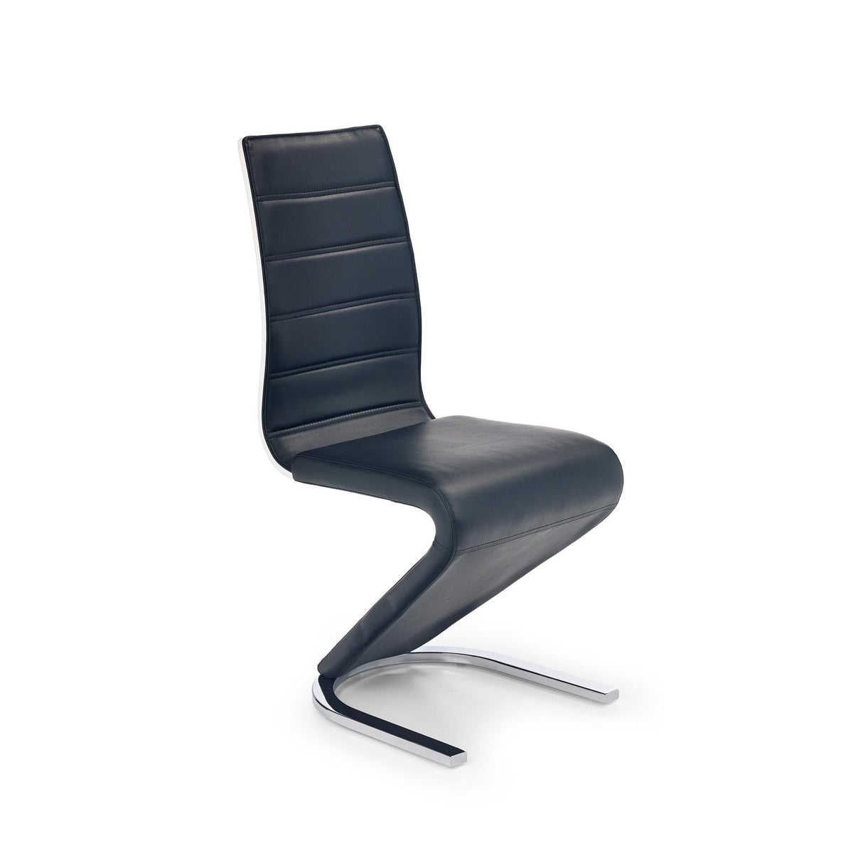 Scaun tapitat cu piele ecologica alba-neagra K194, 45X58X99 CM