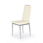 Scaun tapitat cu piele ecologica crem K202, 44X59X97 CM