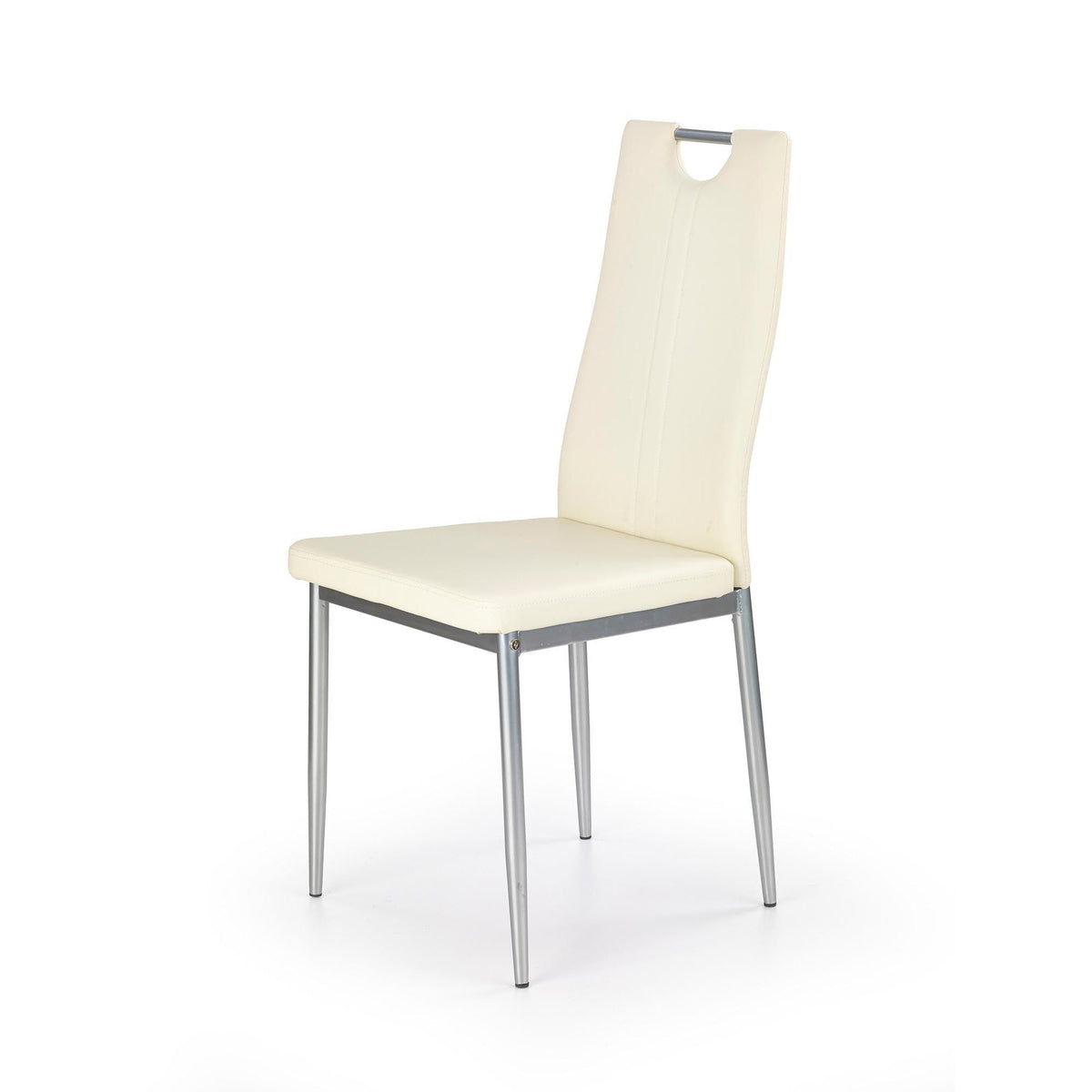 Scaun tapitat cu piele ecologica crem K202, 44X59X97 CM