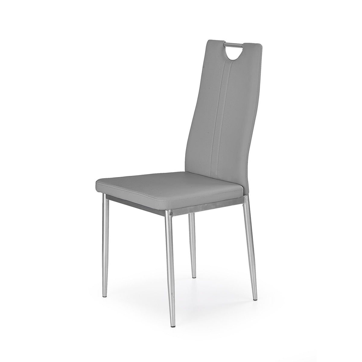 Scaun tapitat cu piele ecologica gri K202, 44X59X97 CM