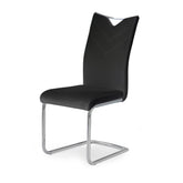 Scaun tapitat cu piele ecologica neagra K224, 44X59X100 CM