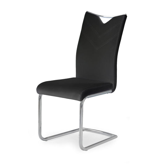 Scaun tapitat cu piele ecologica neagra K224, 44X59X100 CM