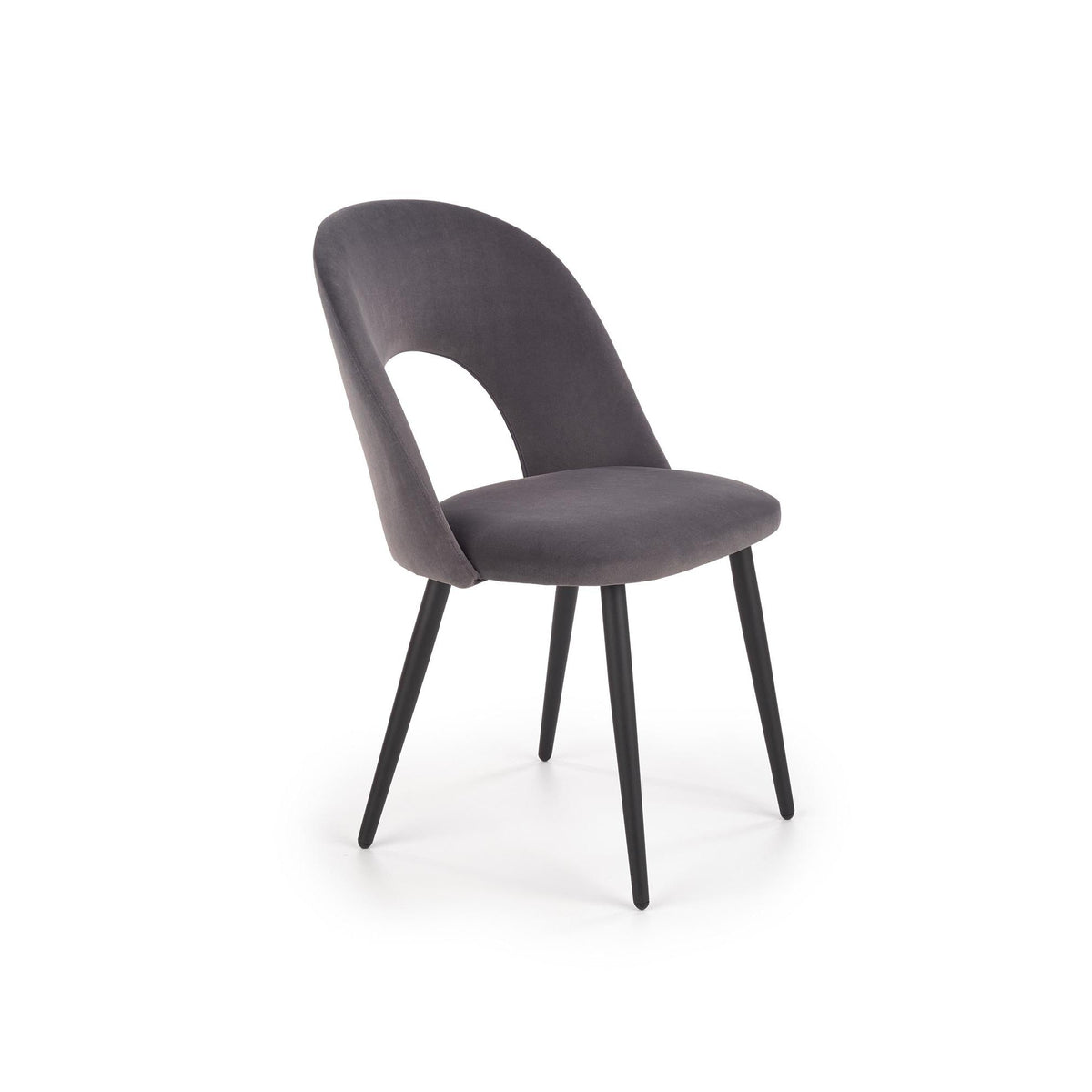 Scaun tapitat K384, gri/negru, 54x57x84 cm