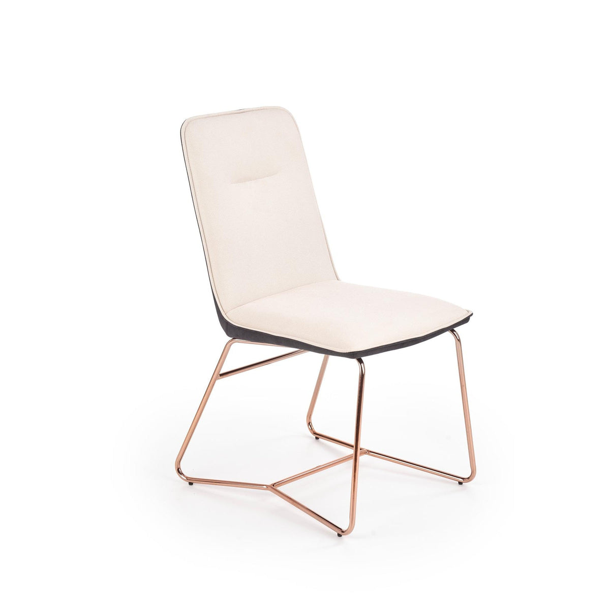 Scaun tapitat K390, crem/gri inchis/auriu, 46x60x90 cm