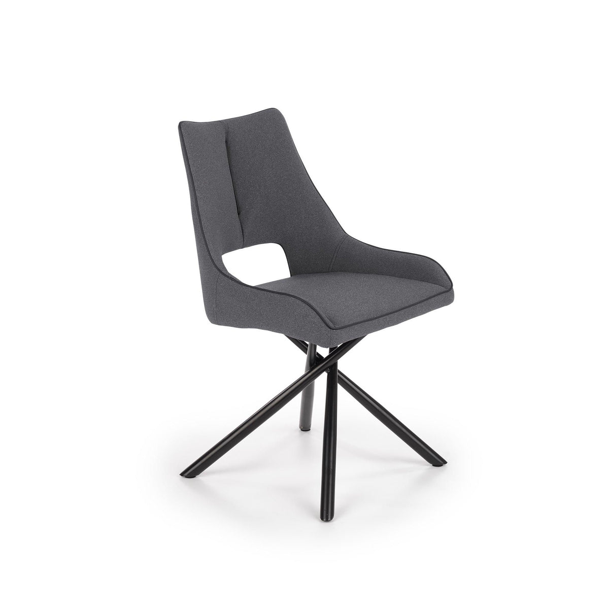 Scaun tapitat K409, gri inchis, 49x52x84 cm