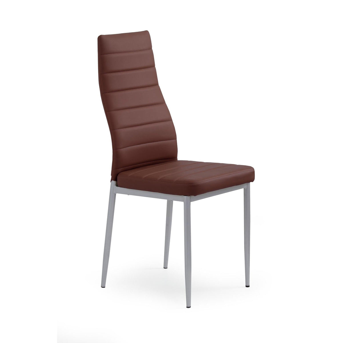 Scaun bucatarie K70, maro inchis/negru, metal/piele ecologica, 41x50x98 cm