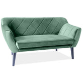 Canapea cu stofa catifelata verde Kier 2 si picioare wenge, 136x75x90 cm
