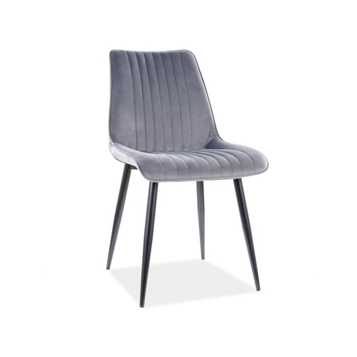 Scaun tapitat cu stofa catifelata gri KIM, 47X42X88 cm